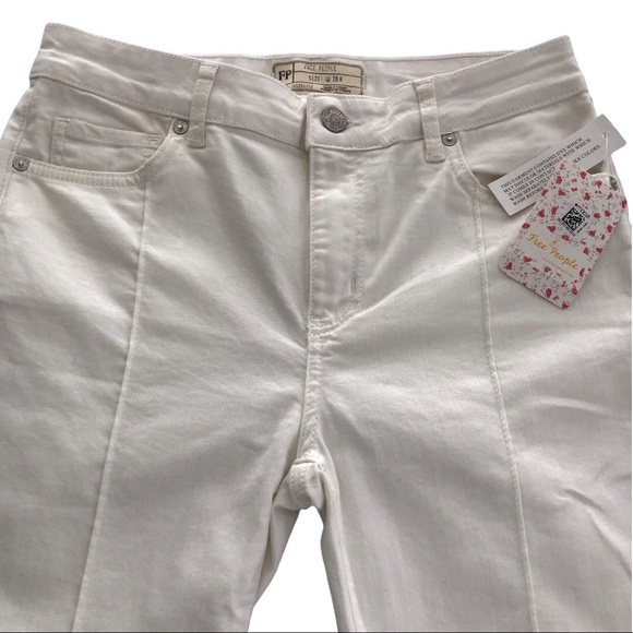 Free People Del Wray Step Hem White Jeans - Picture 10 of 11